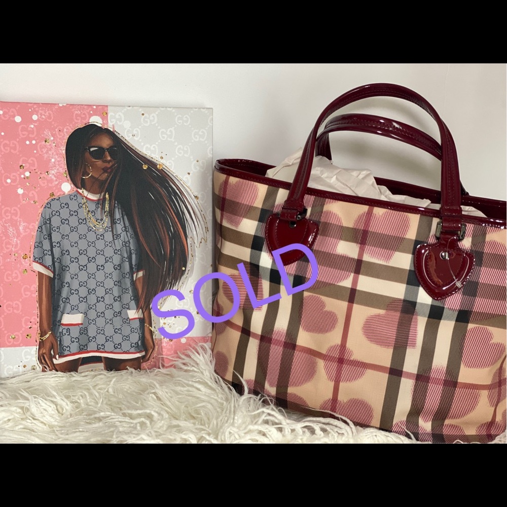 SOLD Burberry Heart Tote Bag